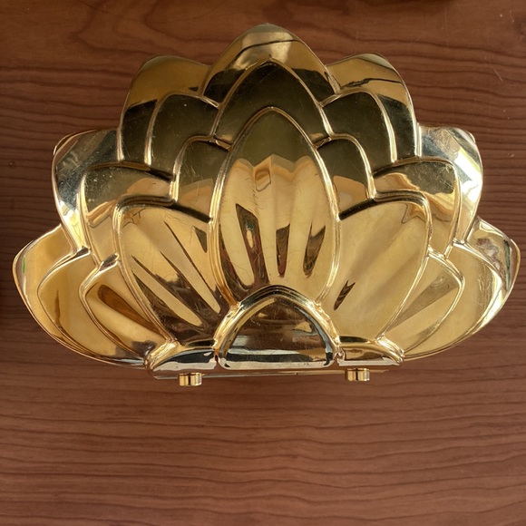 Charlotte Olympia Handbags - Charlotte Olympia Gold Lotus Clutch